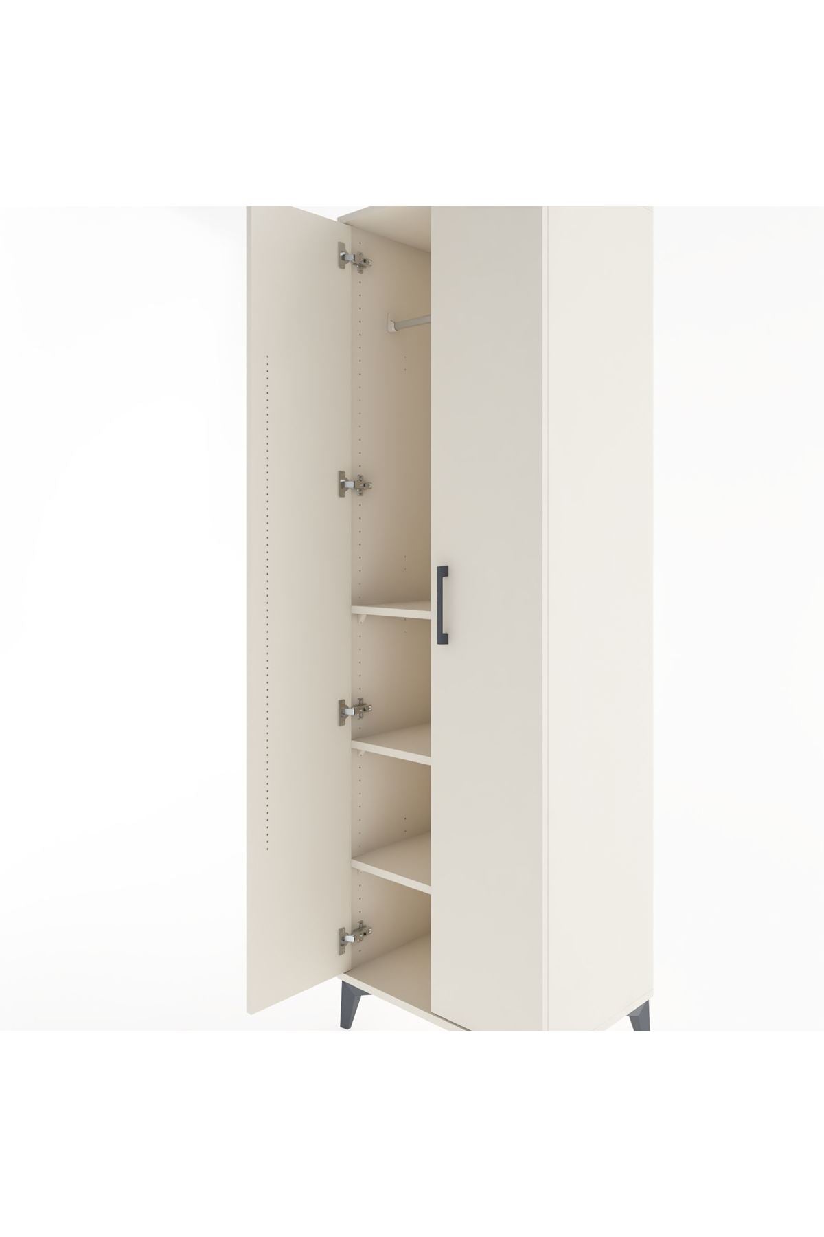 Hyperion Dolap 3 Raflı 2 Kapaklı Tek Askılı 60x44x195 - S59M086V1B