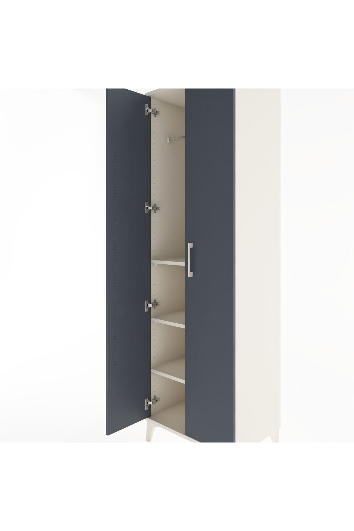 Hyperion Dolap 3 Raflı 2 Kapaklı Tek Askılı 60x44x195 - S59M086V2B