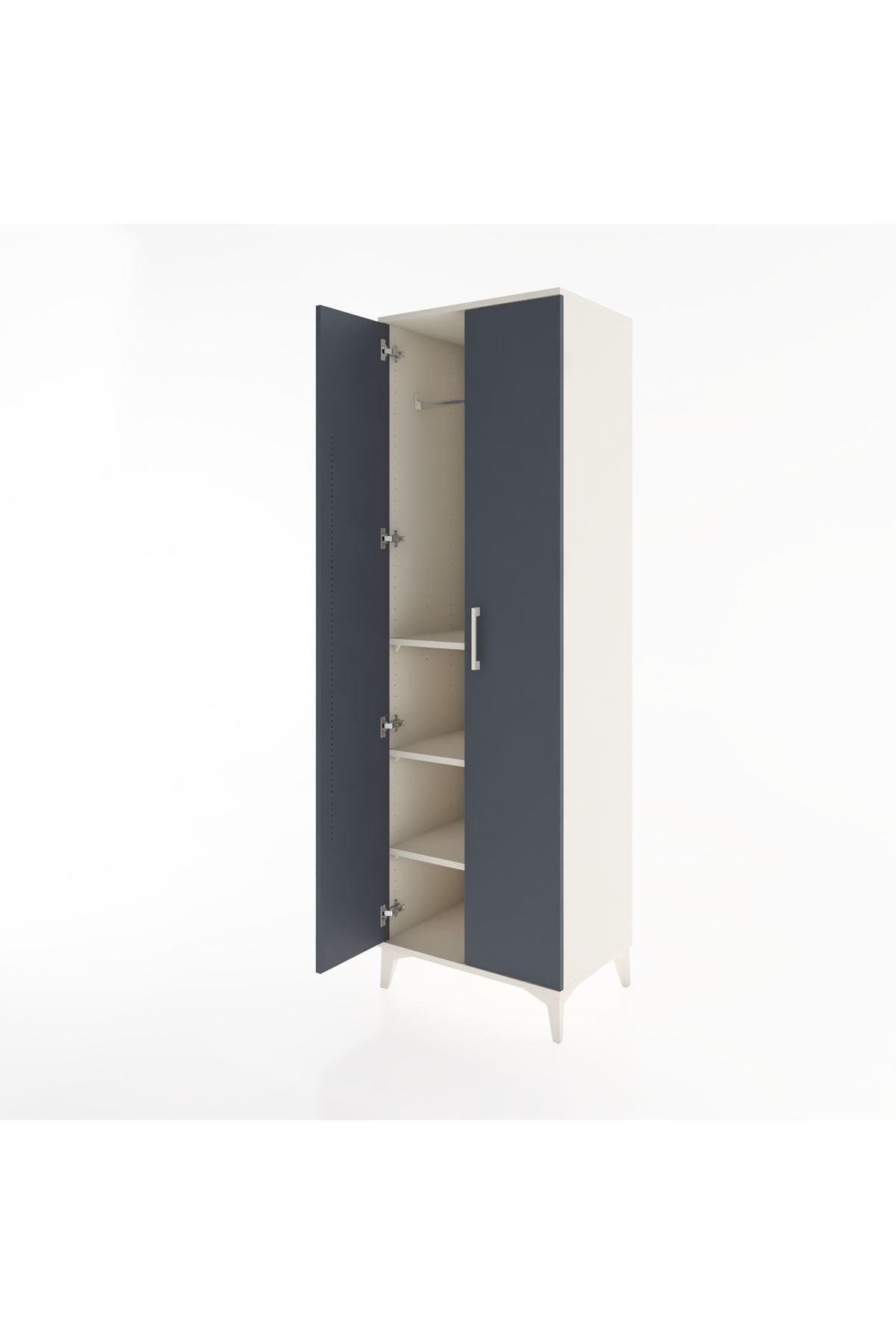 Hyperion Dolap 3 Raflı 2 Kapaklı Tek Askılı 60x44x195 - S59M086V2B