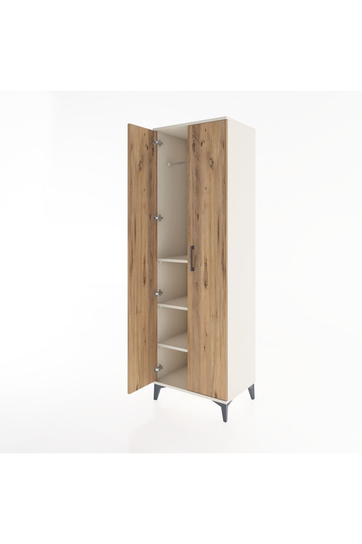 Hyperion Dolap 3 Raflı 2 Kapaklı Tek Askılı 60x44x195 - S59M086V3B