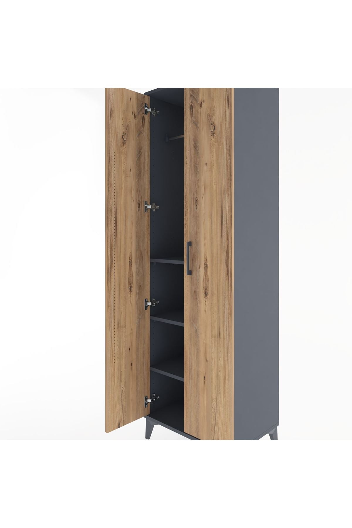 Hyperion Dolap 3 Raflı 2 Kapaklı Tek Askılı 60x44x195 - S59M086V6B