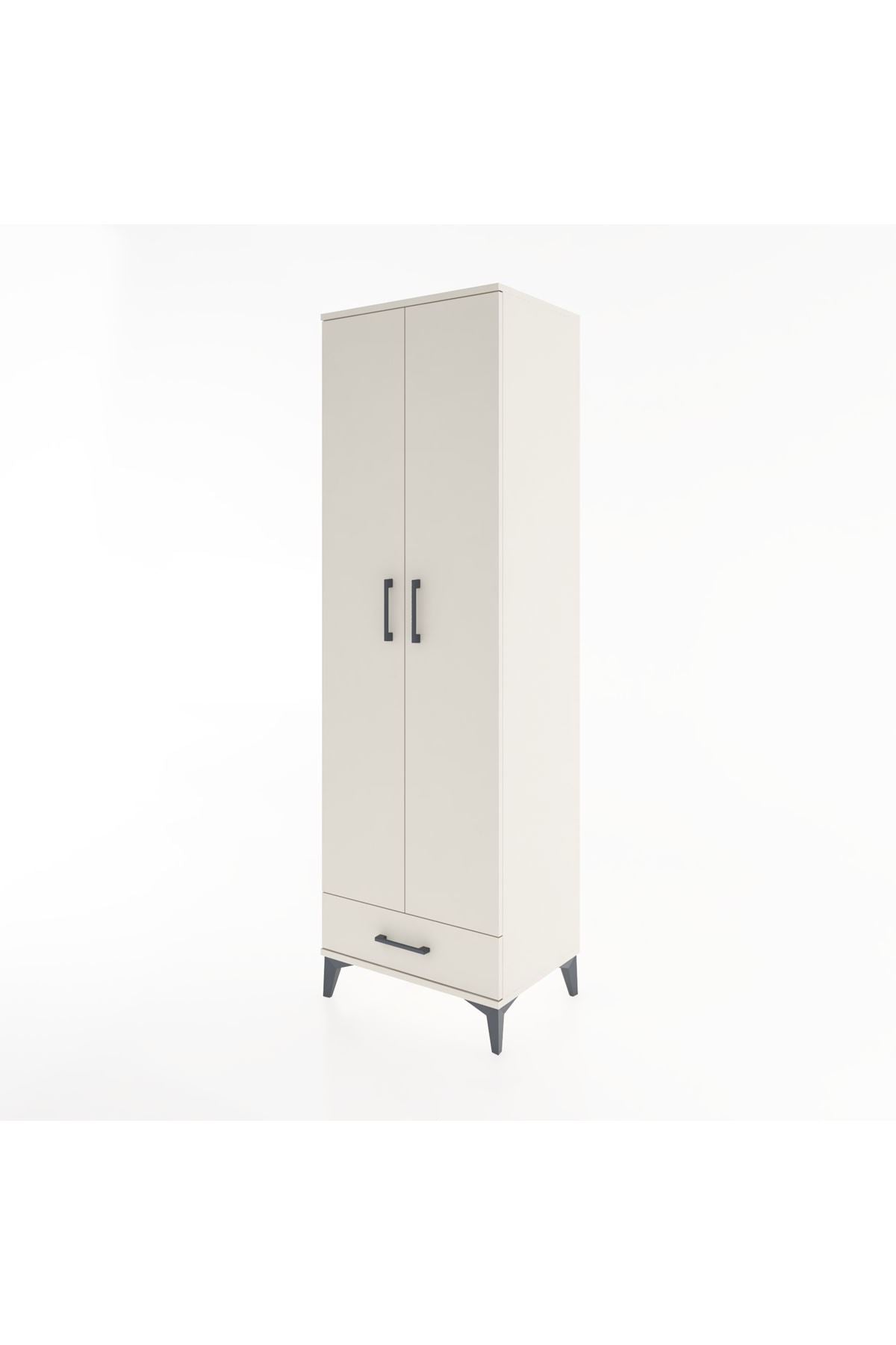 Hyperion Dolap 3 Raflı Tek Çekmeceli Tek Askılı 60x44x195 - S59M087V1B