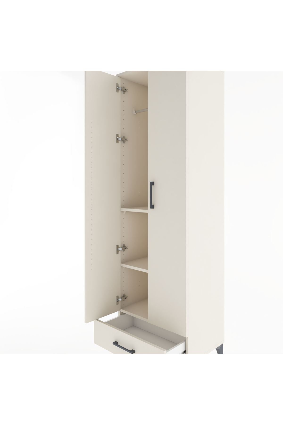 Hyperion Dolap 3 Raflı Tek Çekmeceli Tek Askılı 60x44x195 - S59M087V1B