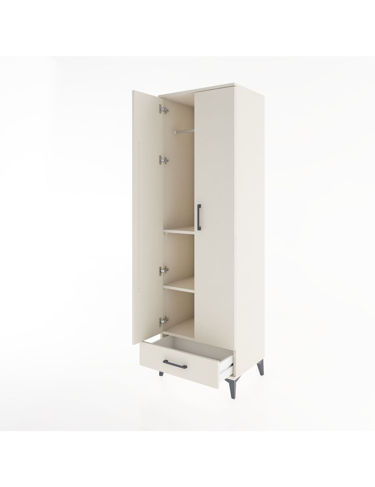 Hyperion Dolap 3 Raflı Tek Çekmeceli Tek Askılı 60x44x195 - S59M087V1B