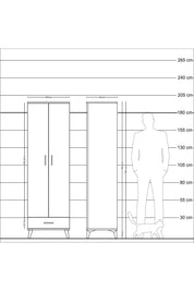 Hyperion Dolap 3 Raflı Tek Çekmeceli Tek Askılı 60x44x195 - S59M087V4B