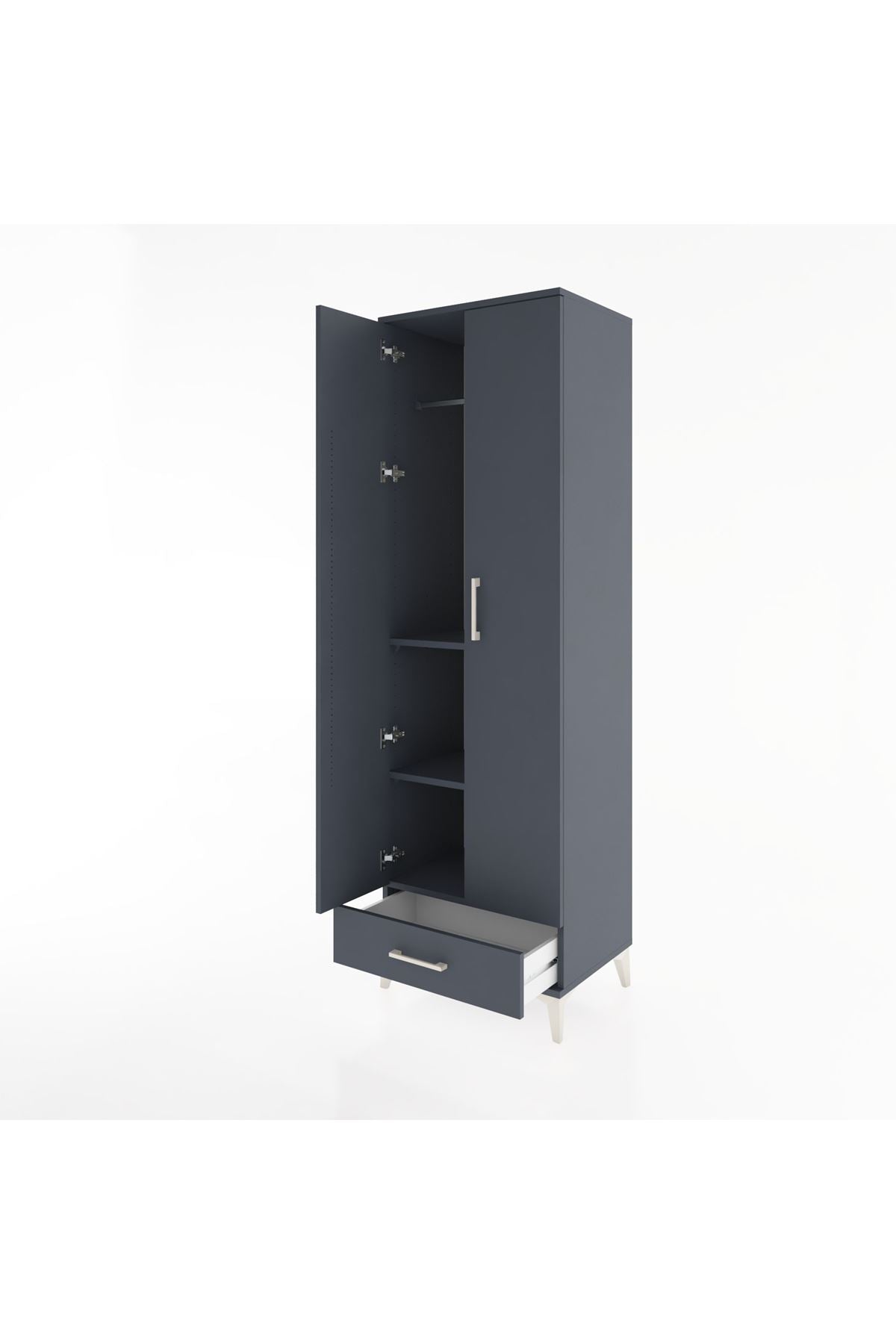 Hyperion Dolap 3 Raflı Tek Çekmeceli Tek Askılı 60x44x195 - S59M087V5B
