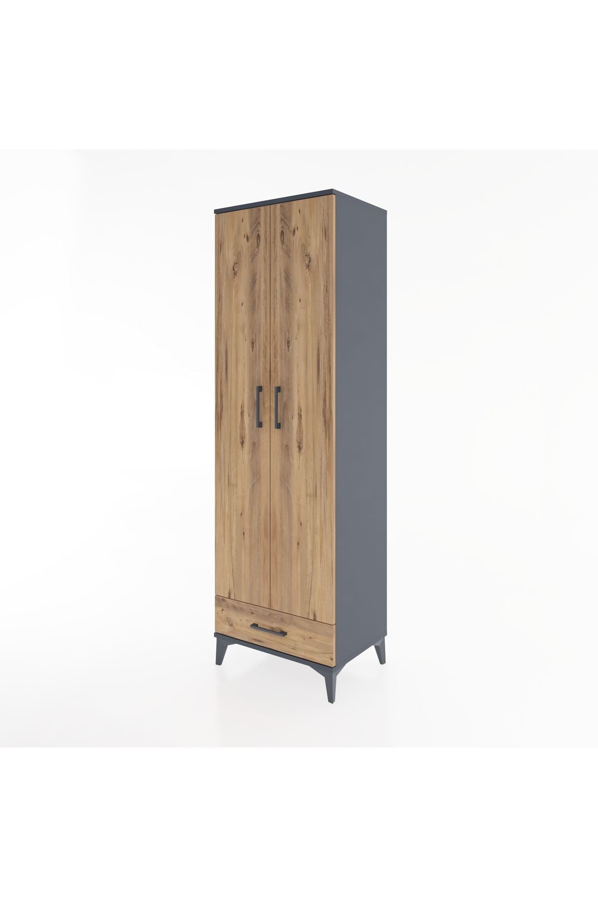 Hyperion Dolap 3 Raflı Tek Çekmeceli Tek Askılı 60x44x195 - S59M087V6B