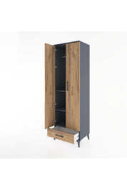 Hyperion Dolap 3 Raflı Tek Çekmeceli Tek Askılı 60x44x195 - S59M087V6B