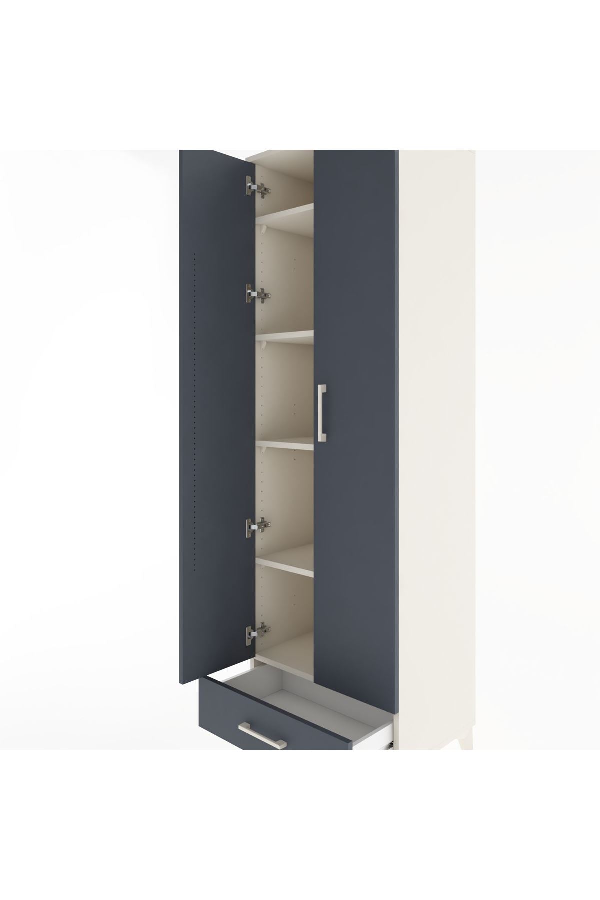Hyperion Dolap 5 Raflı Tek Çekmeceli Tek Askılı 60x44x195 - S59M088V2B
