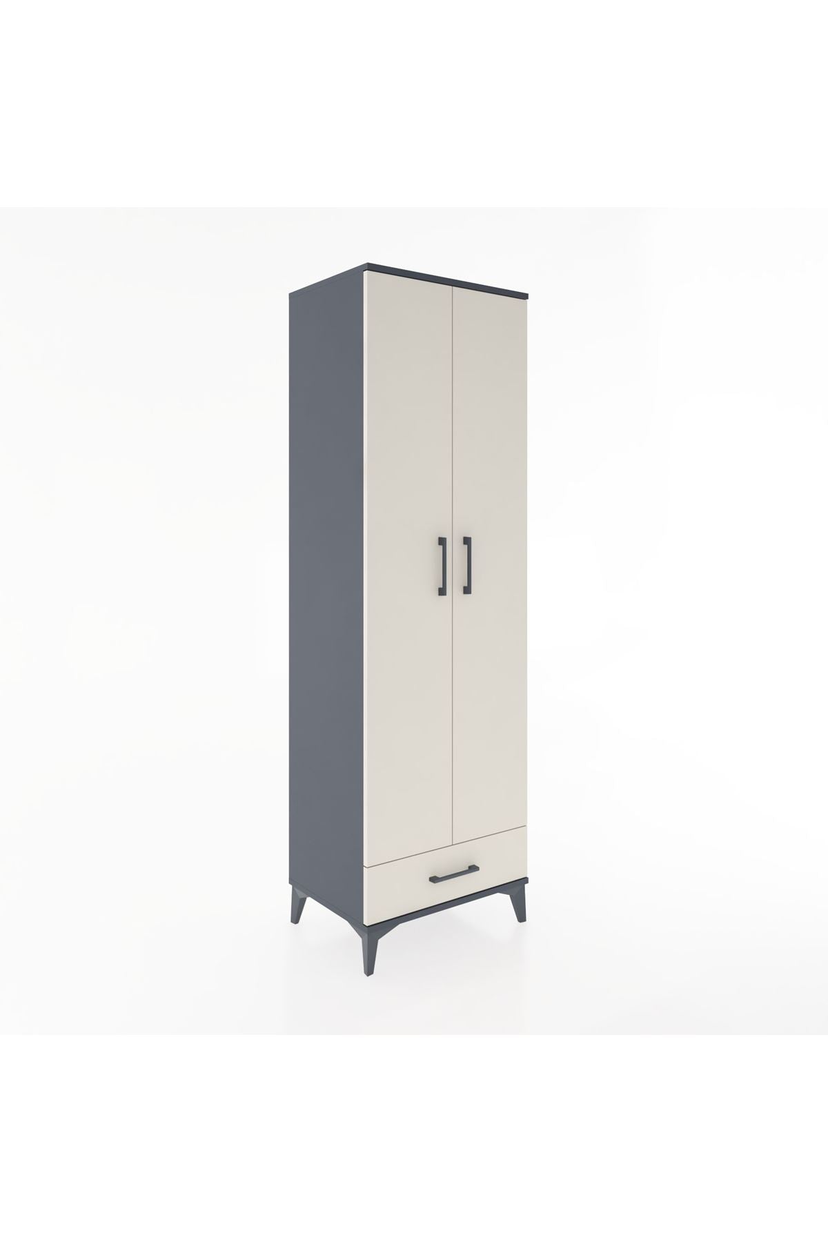 Hyperion Dolap 5 Raflı Tek Çekmeceli Tek Askılı 60x44x195 - S59M088V4B