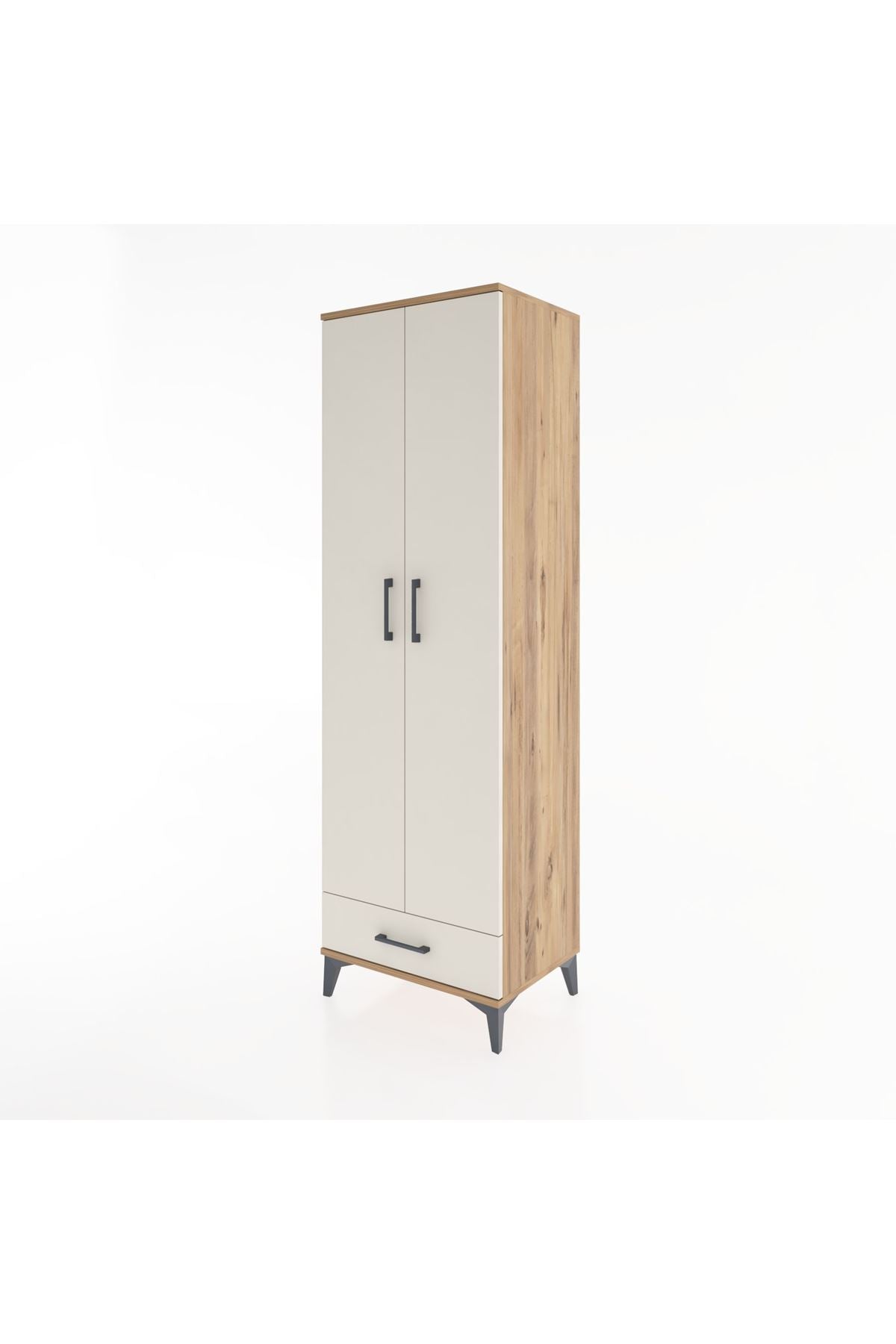 Hyperion Dolap 5 Raflı Tek Çekmeceli Tek Askılı 60x44x195 - S59M088V7B