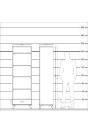 Hyperion Dolap 5 Raflı Tek Çekmeceli 60x44x195 - S59M089V8B