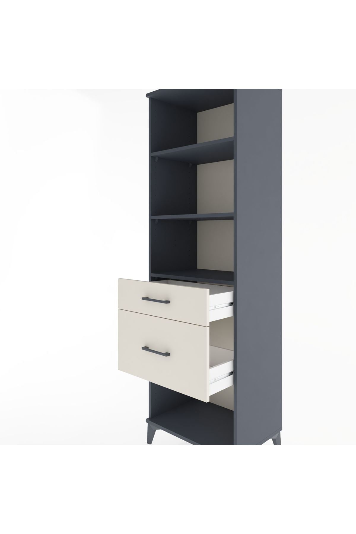 Hyperion Dolap 3 Raflı 2 Çekmeceli 60x44x195 - S59M091V4B