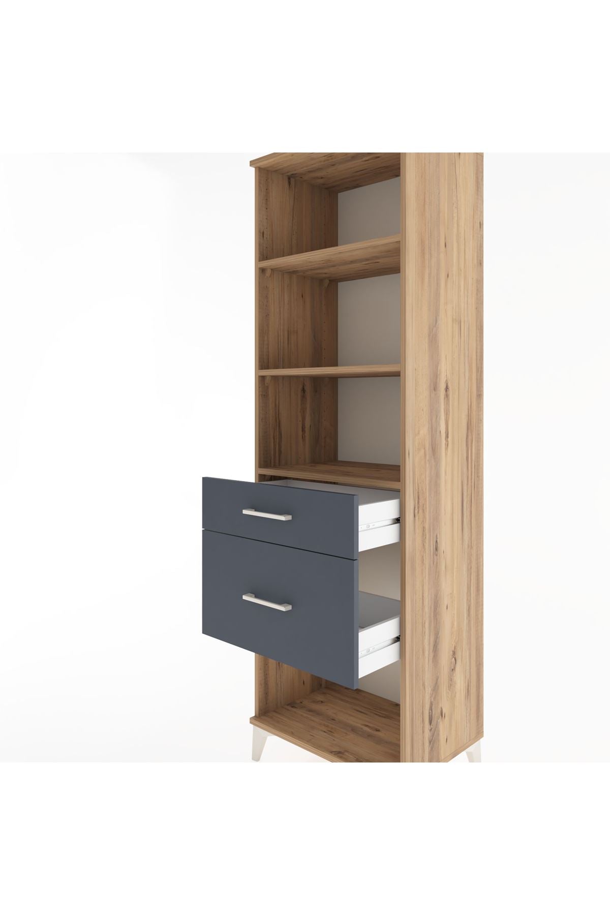 Hyperion Dolap 3 Raflı 2 Çekmeceli 60x44x195 - S59M091V8B