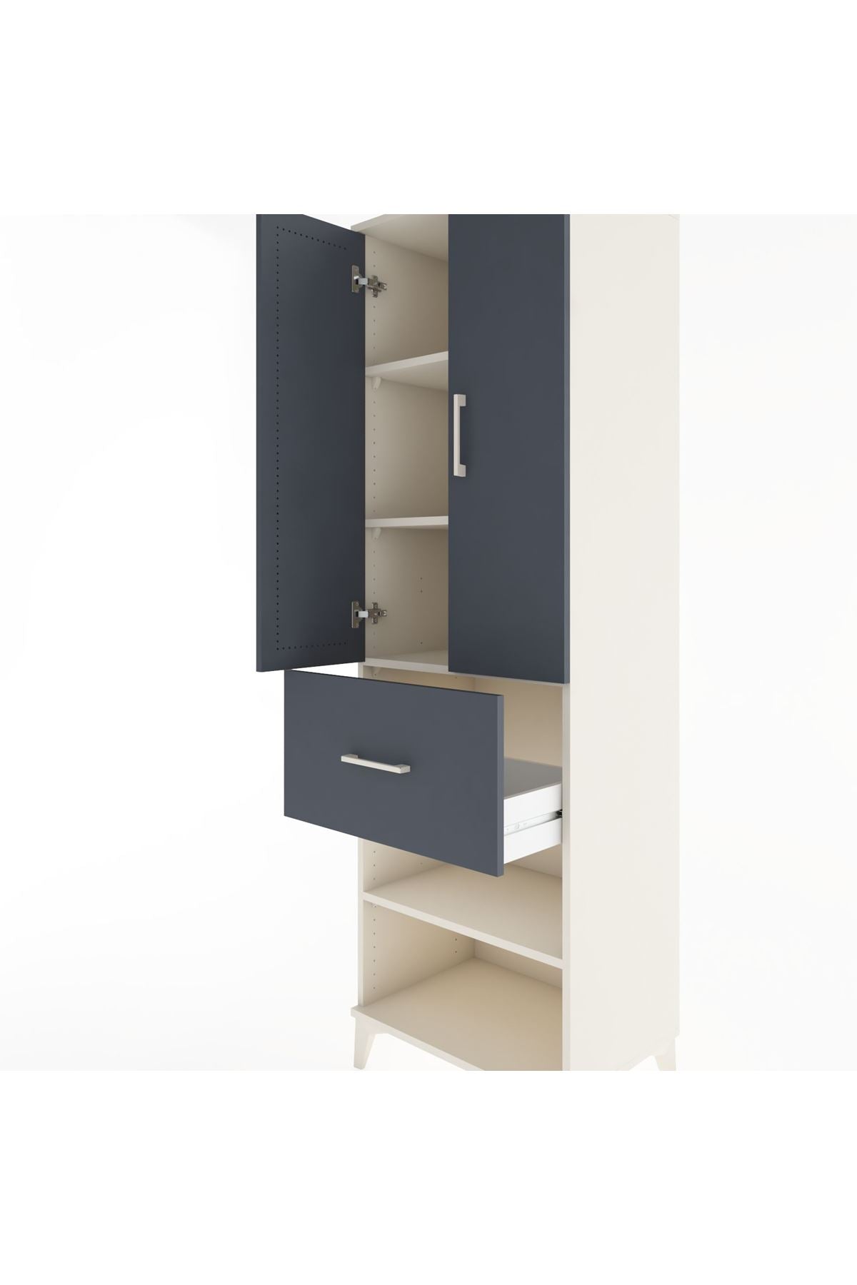 Hyperion Dolap 4 Raflı Tek Çekmeceli 2 Kapaklı 60x44x195 - S59M055V2B