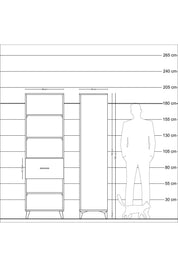 Hyperion Dolap 4 Raflı Tek Çekmeceli 60x44x195 - S59M092V9B
