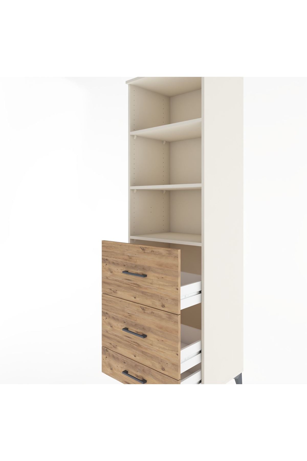 Hyperion Dolap 3 Raflı 3 Çekmeceli 60x44x195 - S59M093V3B