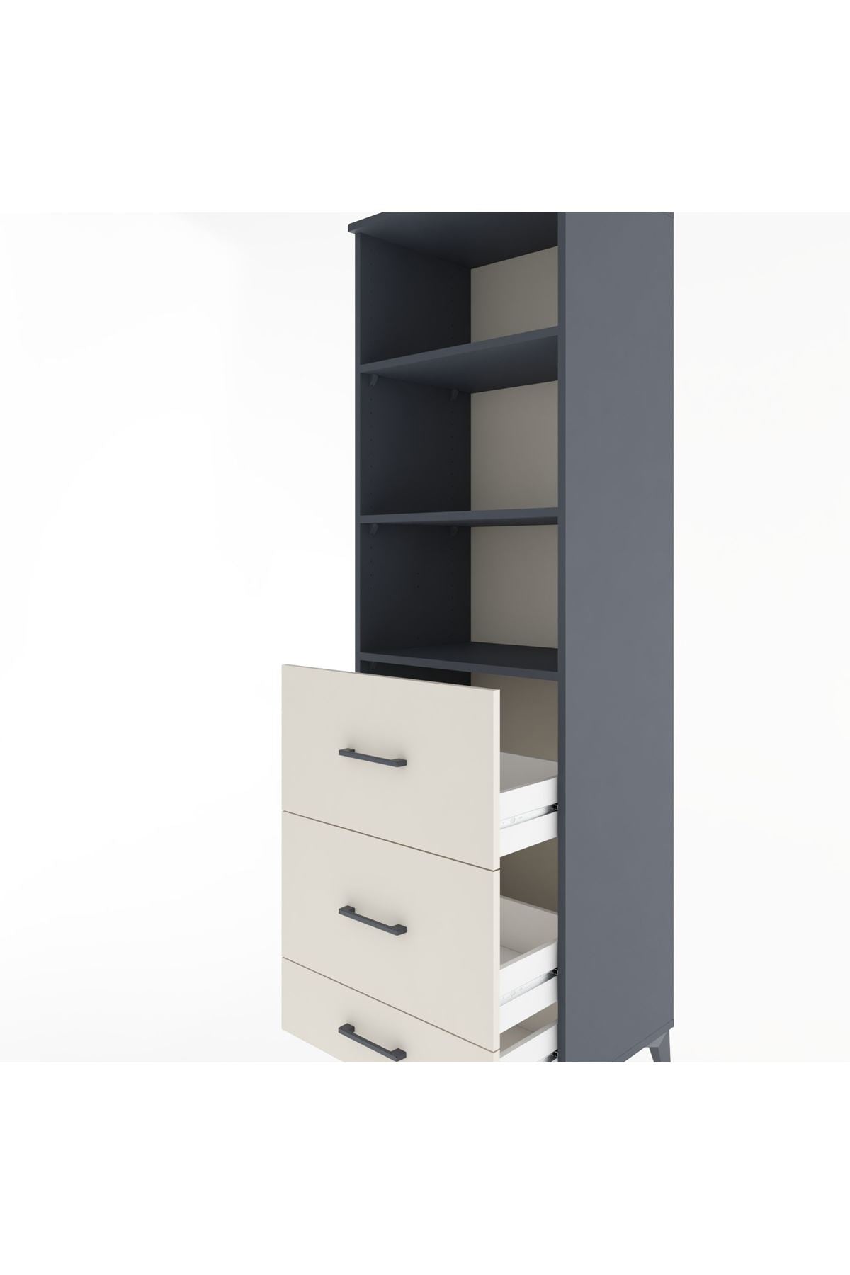 Hyperion Dolap 3 Raflı 3 Çekmeceli 60x44x195 - S59M093V4B