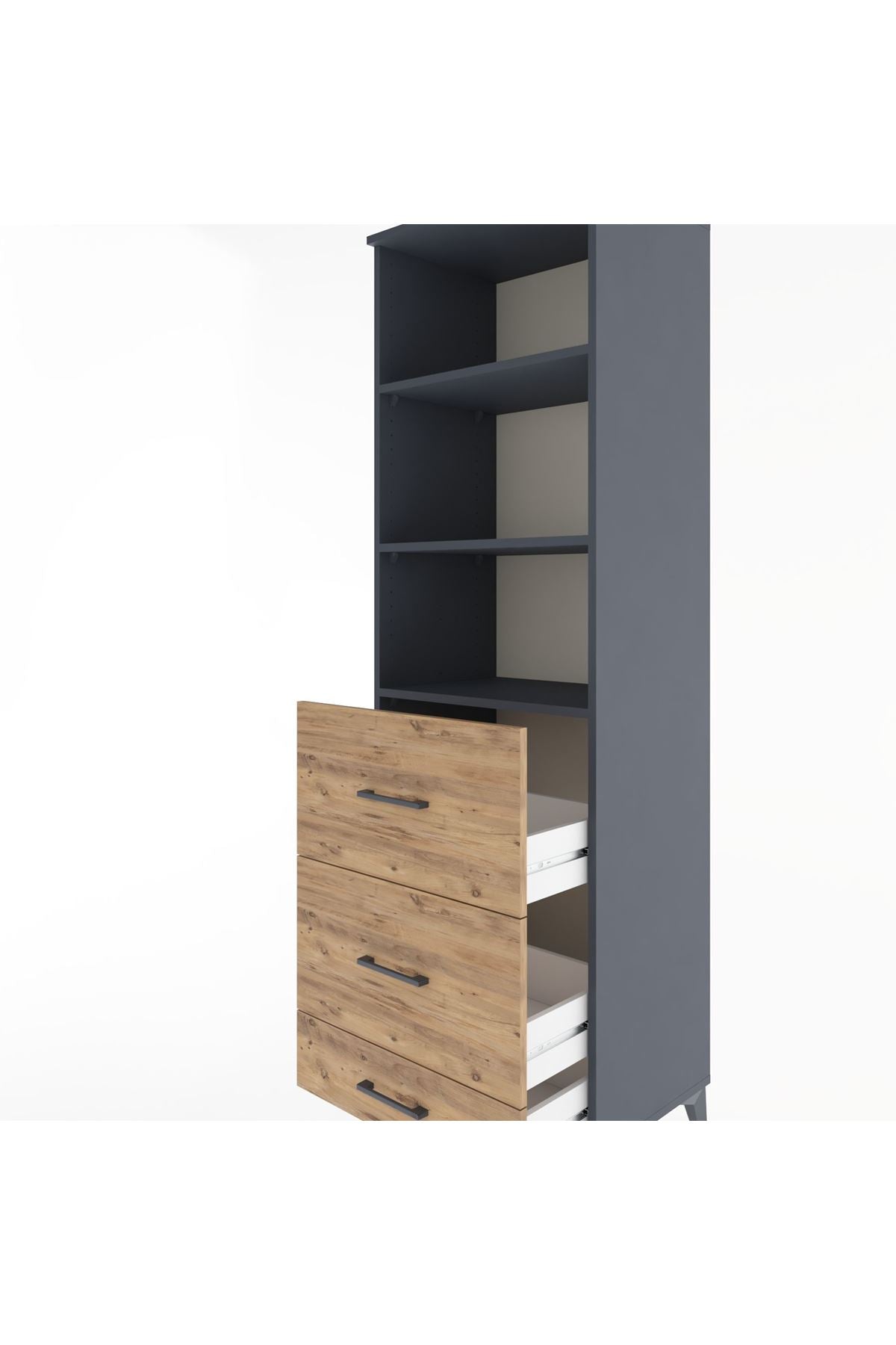 Hyperion Dolap 3 Raflı 3 Çekmeceli 60x44x195 - S59M093V6B