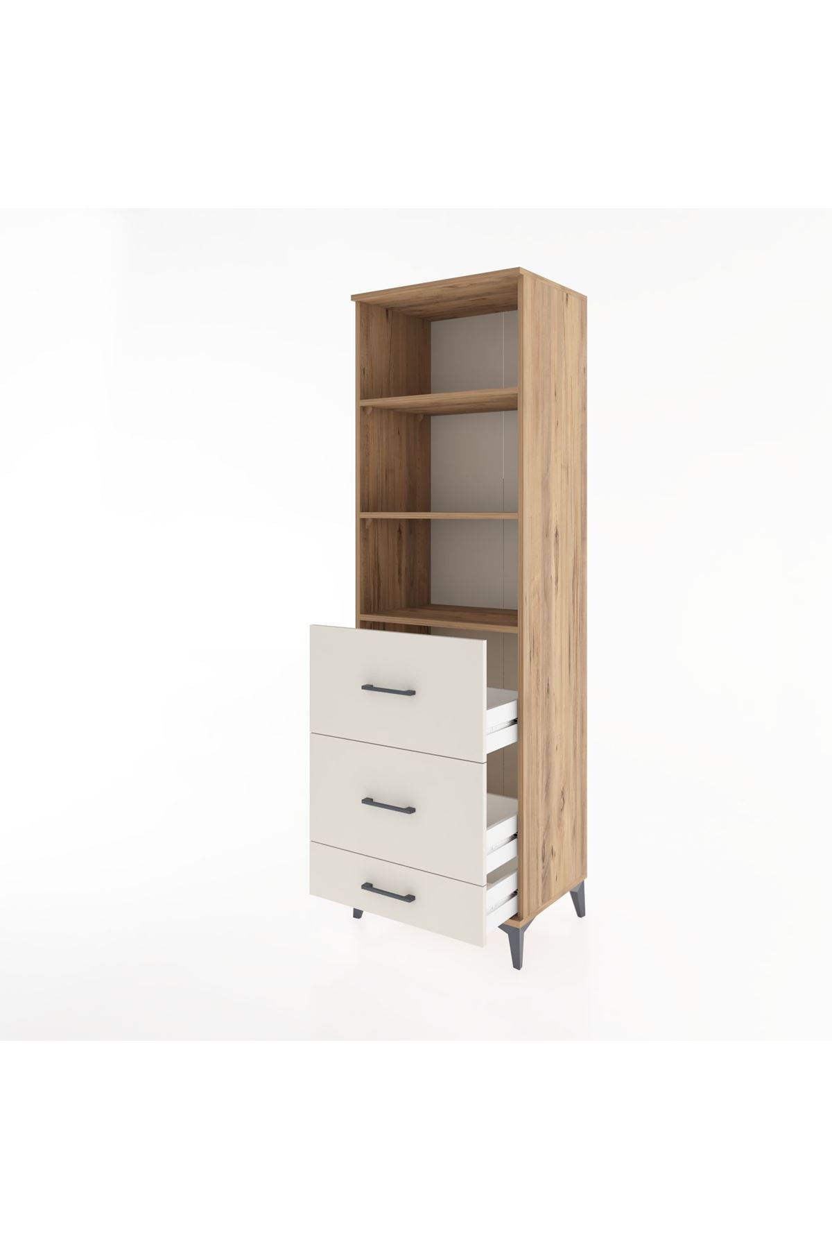 Hyperion Dolap 3 Raflı 3 Çekmeceli 60x44x195 - S59M093V7B