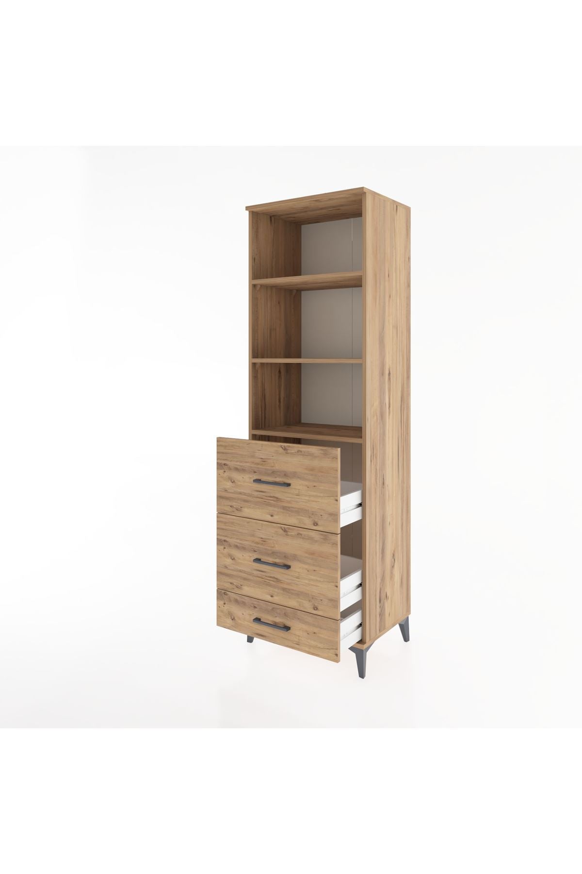 Hyperion Dolap 3 Raflı 3 Çekmeceli 60x44x195 - S59M093V9B