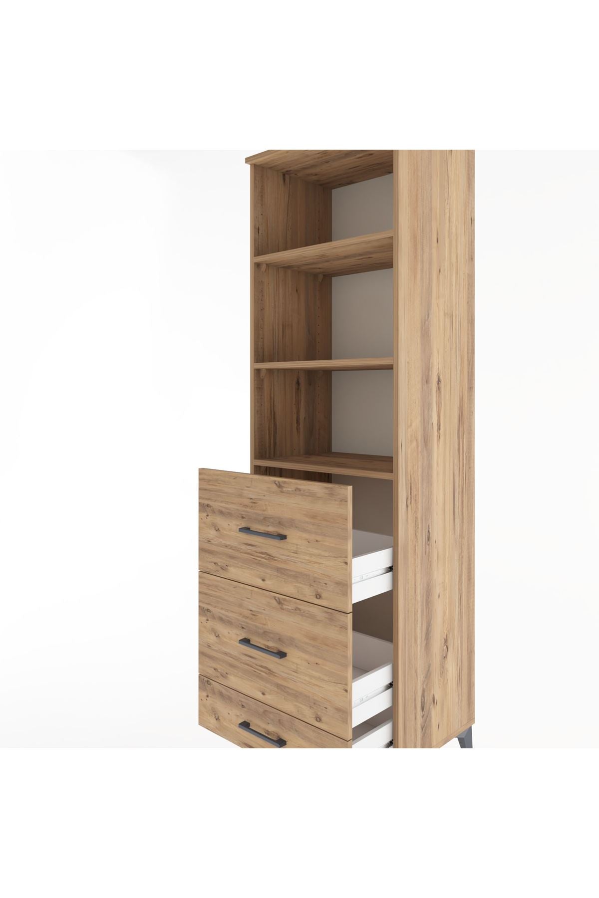 Hyperion Dolap 3 Raflı 3 Çekmeceli 60x44x195 - S59M093V9B