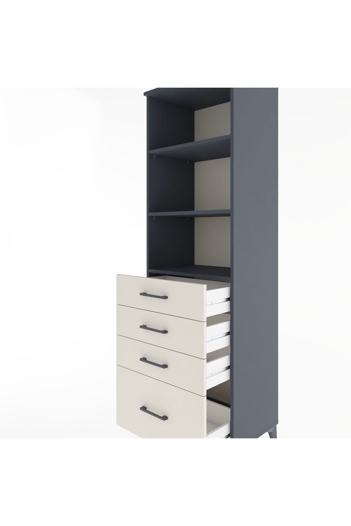 Hyperion Dolap 3 Raflı 4 Çekmeceli 60x44x195 - S59M094V4B