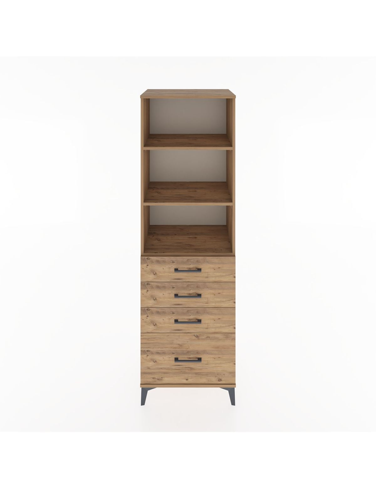Hyperion Dolap 3 Raflı 4 Çekmeceli 60x44x195 - S59M094V9B
