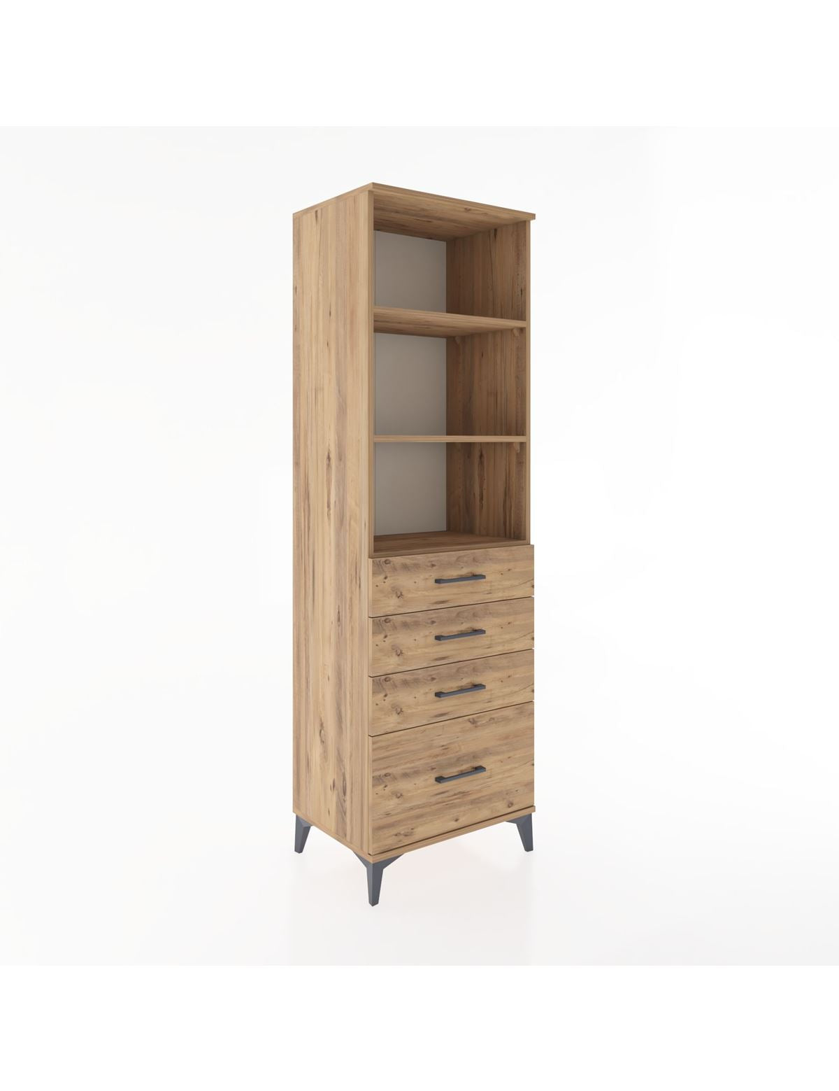 Hyperion Dolap 3 Raflı 4 Çekmeceli 60x44x195 - S59M094V9B