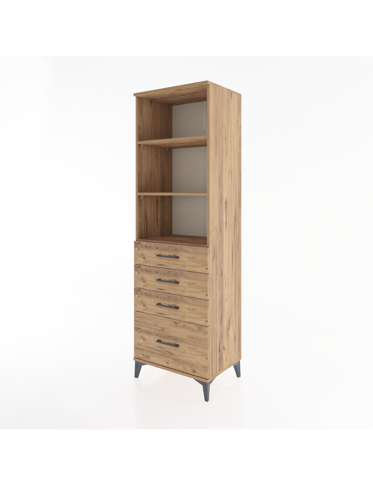 Hyperion Dolap 3 Raflı 4 Çekmeceli 60x44x195 - S59M094V9B