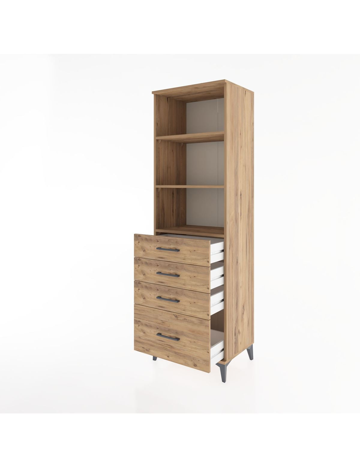 Hyperion Dolap 3 Raflı 4 Çekmeceli 60x44x195 - S59M094V9B