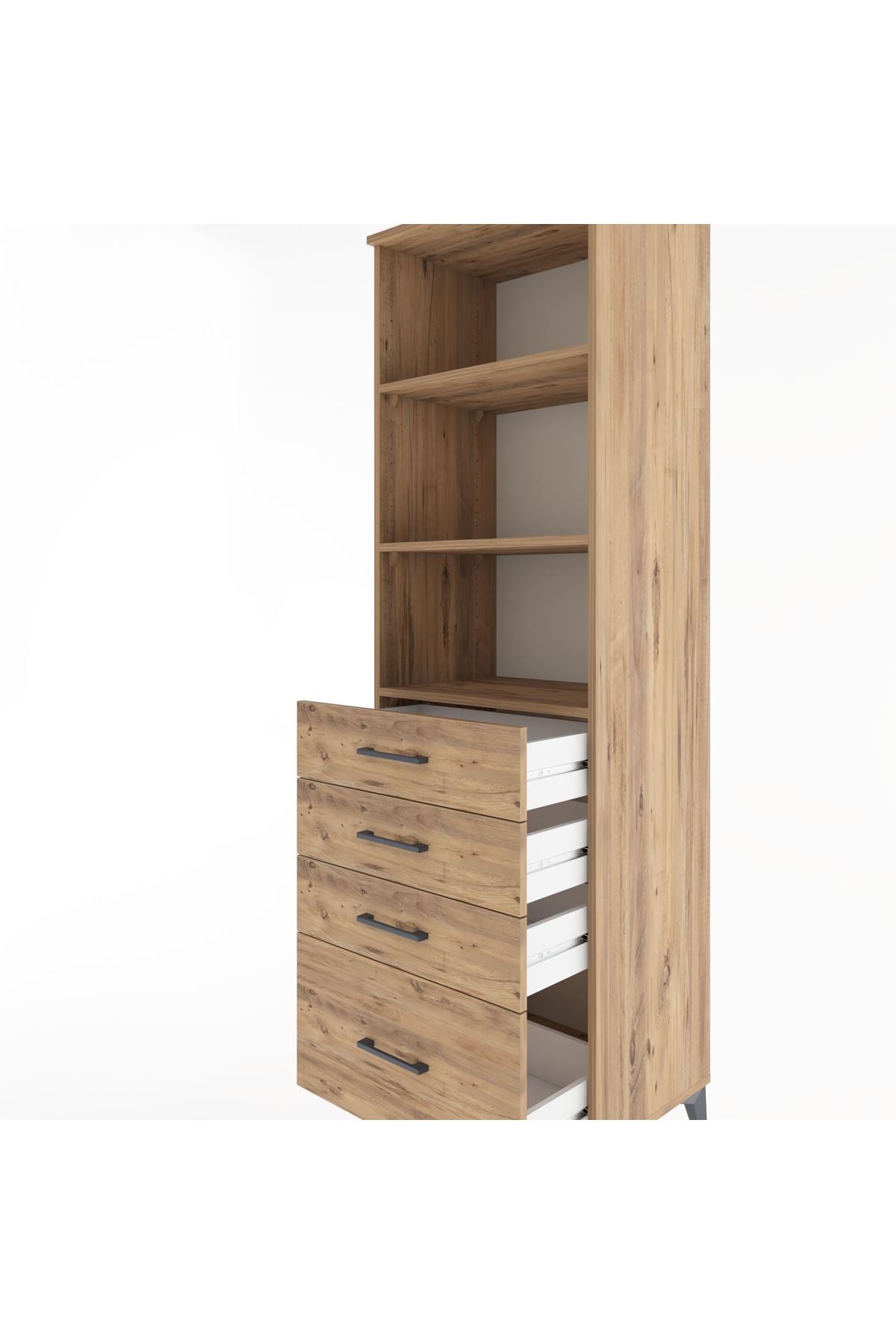 Hyperion Dolap 3 Raflı 4 Çekmeceli 60x44x195 - S59M094V9B
