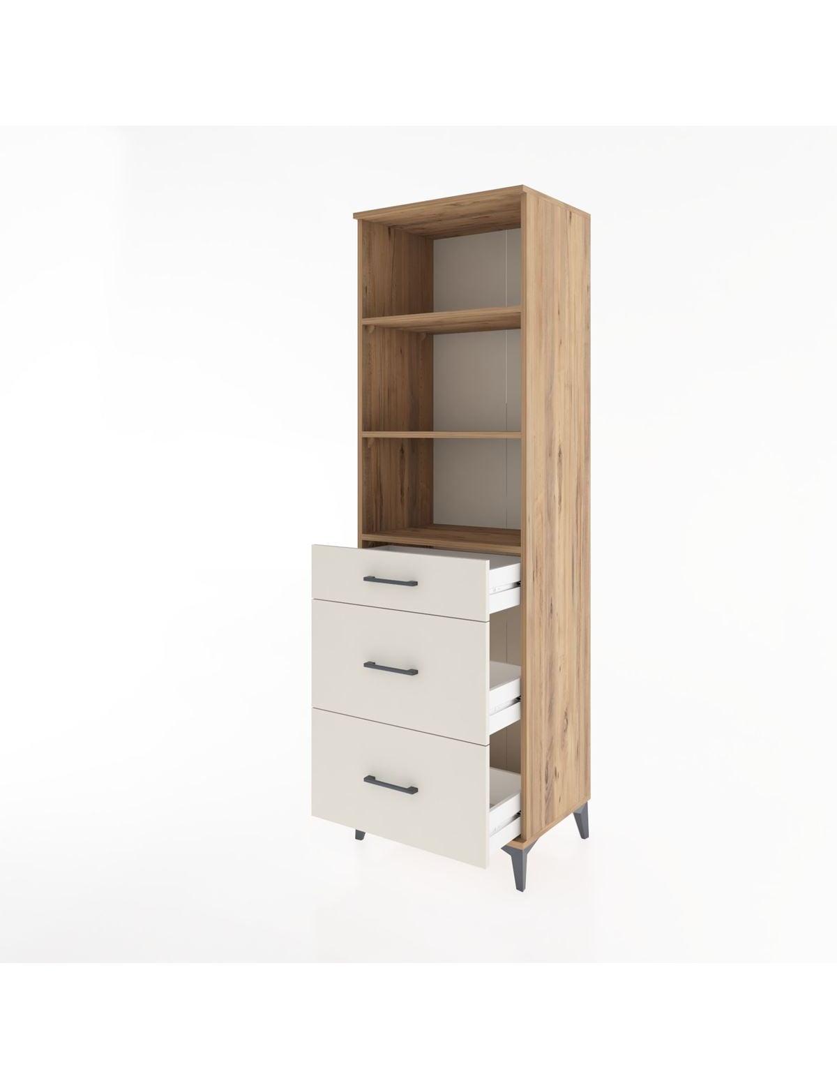 Hyperion Dolap 3 Raflı 3 Çekmeceli 60x44x195 - S59M095V7B