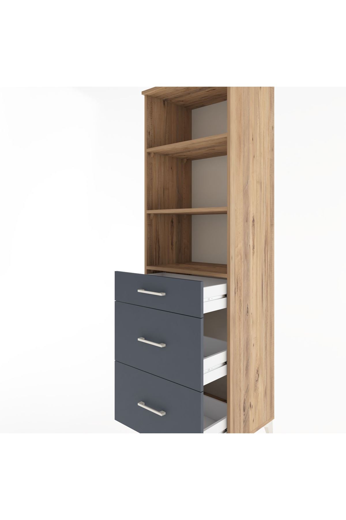 Hyperion Dolap 3 Raflı 3 Çekmeceli 60x44x195 - S59M095V8B