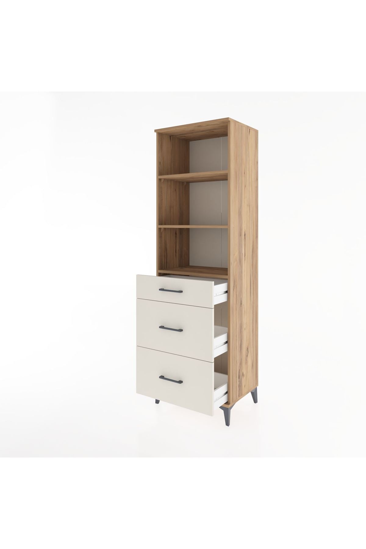 Hyperion Dolap 3 Raflı 3 Çekmeceli 60x44x195 - S59M096V7B