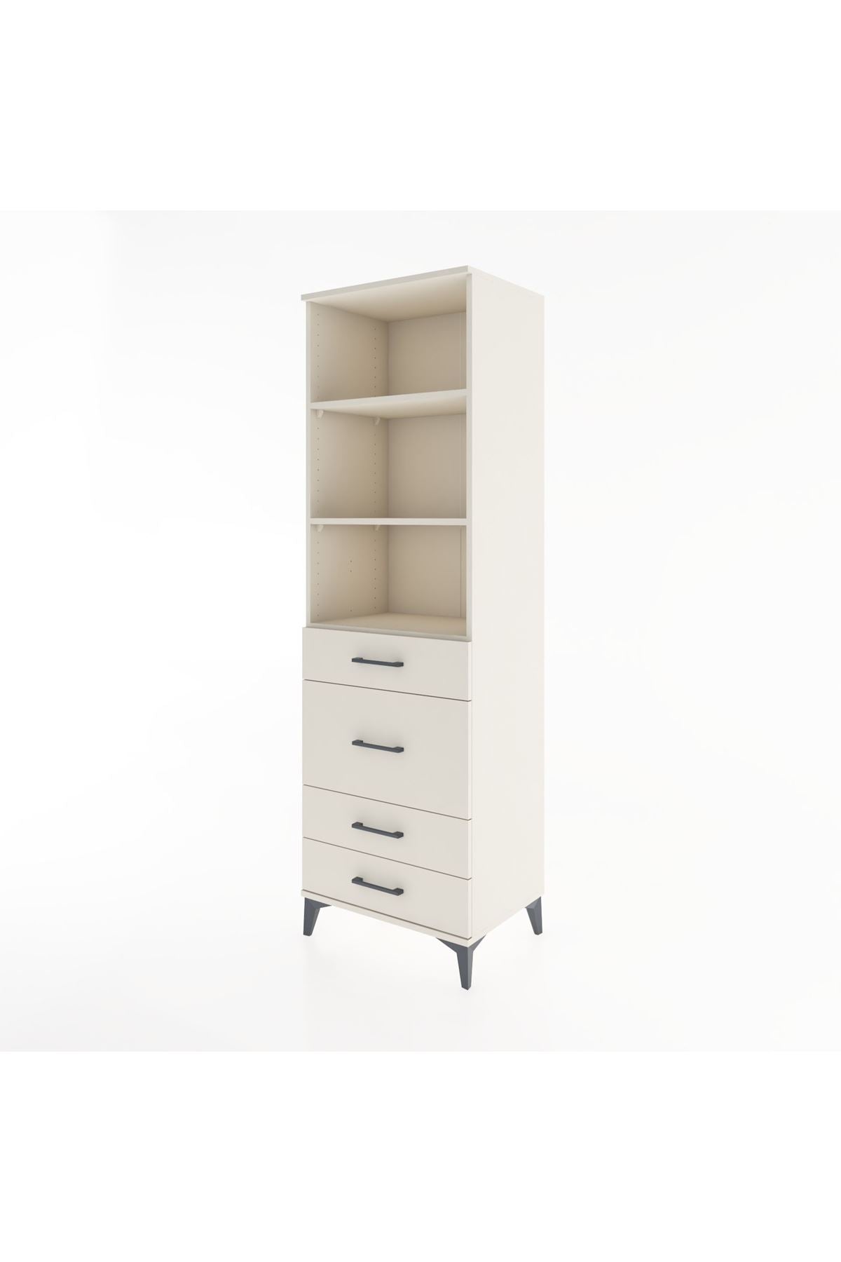 Hyperion Dolap 3 Raflı 4 Çekmeceli 60x44x195 - S59M097V1B