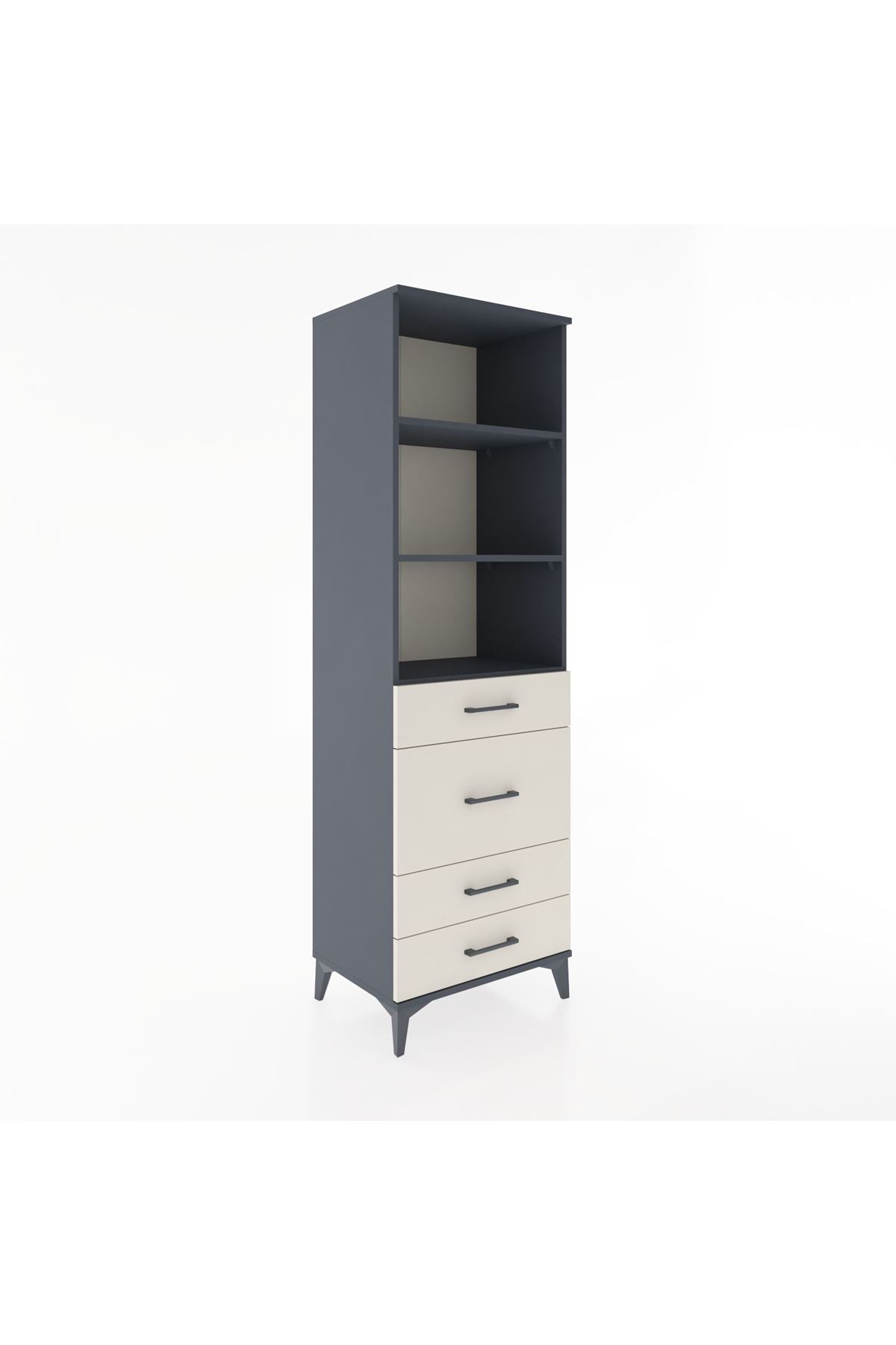 Hyperion Dolap 3 Raflı 4 Çekmeceli 60x44x195 - S59M097V4B