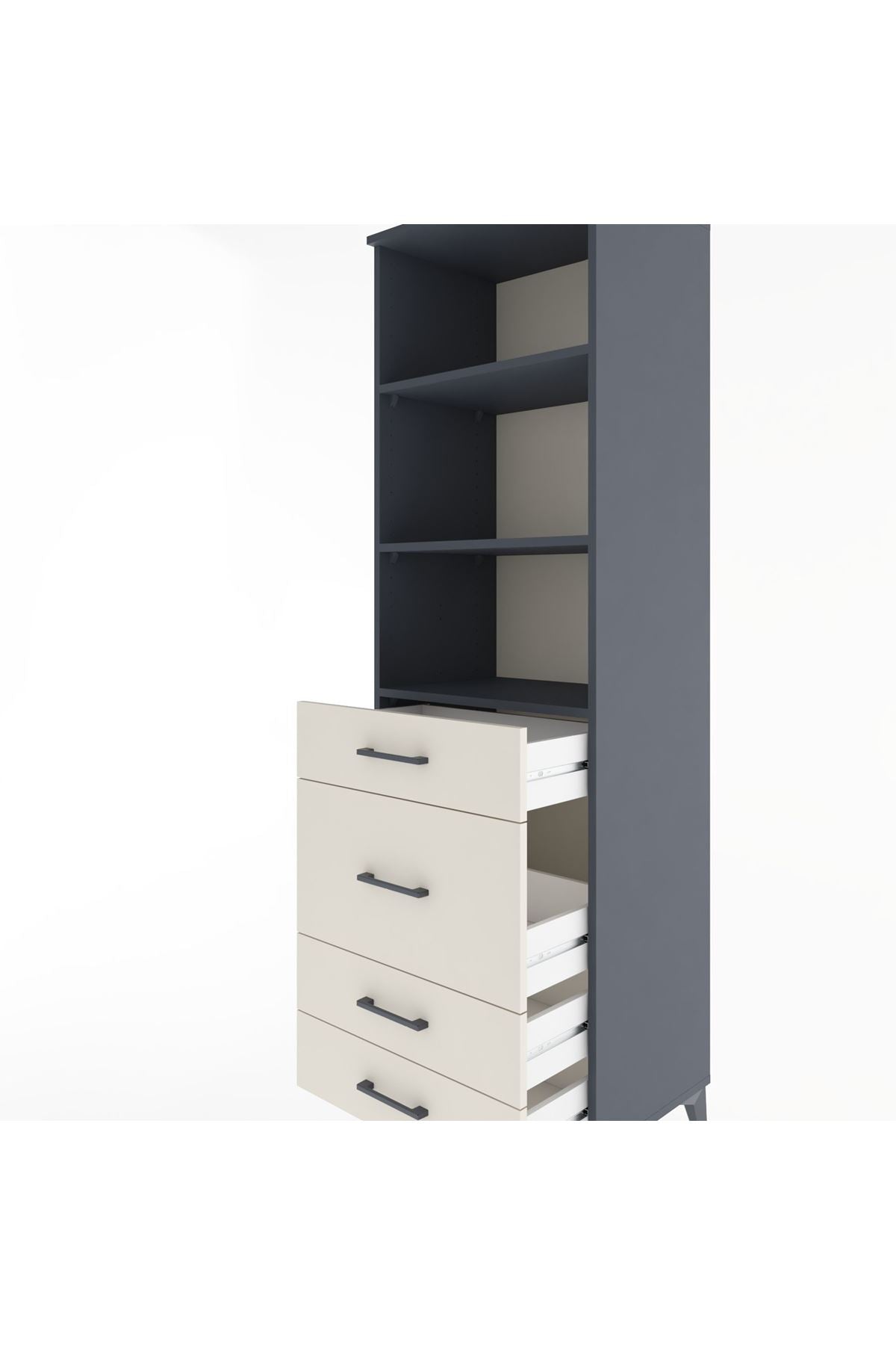 Hyperion Dolap 3 Raflı 4 Çekmeceli 60x44x195 - S59M097V4B