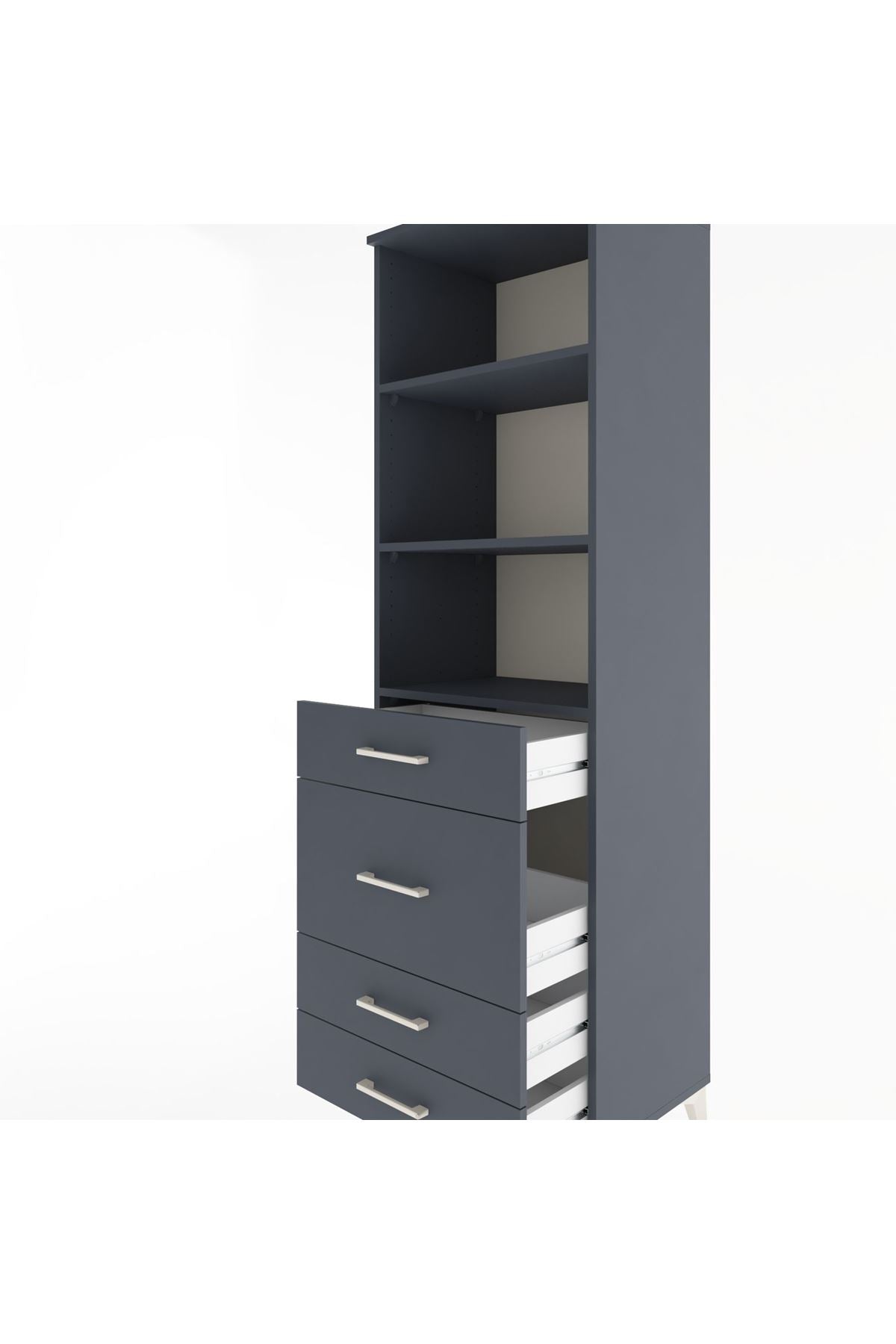 Hyperion Dolap 3 Raflı 4 Çekmeceli 60x44x195 - S59M097V5B