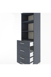 Hyperion Dolap 3 Raflı 4 Çekmeceli 60x44x195 - S59M097V5B