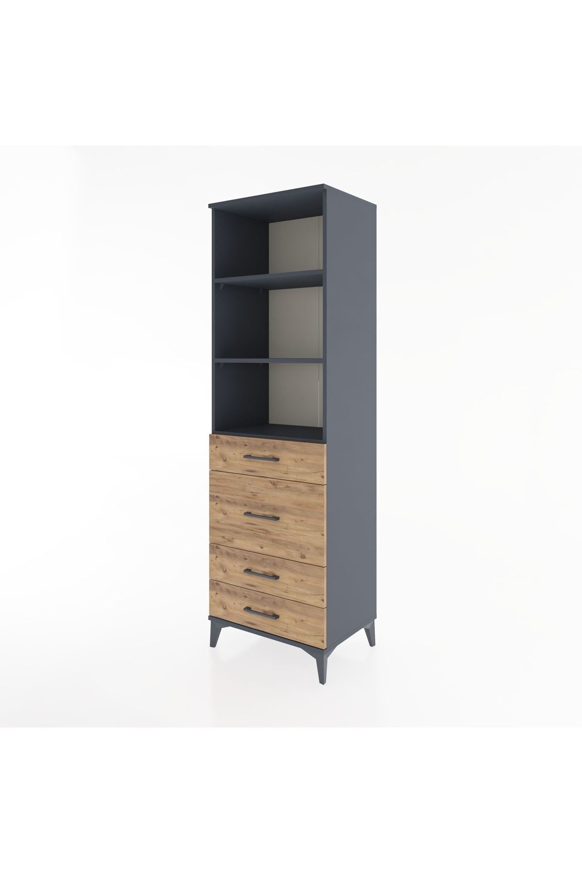 Hyperion Dolap 3 Raflı 4 Çekmeceli 60x44x195 - S59M097V6B