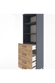 Hyperion Dolap 3 Raflı 4 Çekmeceli 60x44x195 - S59M097V6B