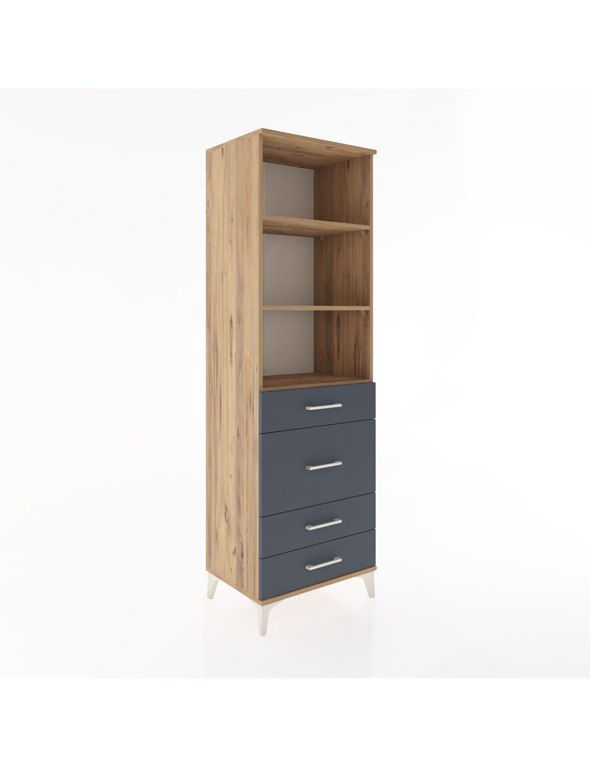 Hyperion Dolap 3 Raflı 4 Çekmeceli 60x44x195 - S59M097V8B