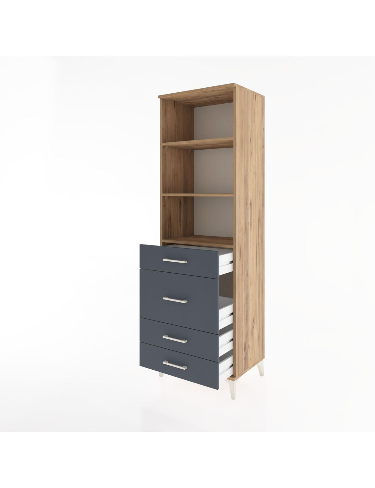 Hyperion Dolap 3 Raflı 4 Çekmeceli 60x44x195 - S59M097V8B