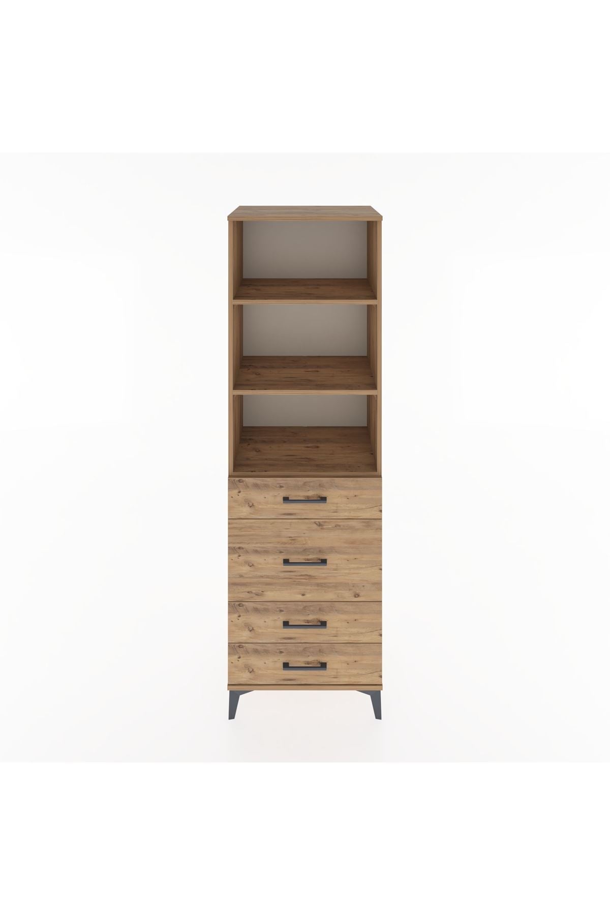 Hyperion Dolap 3 Raflı 4 Çekmeceli 60x44x195 - S59M097V9B