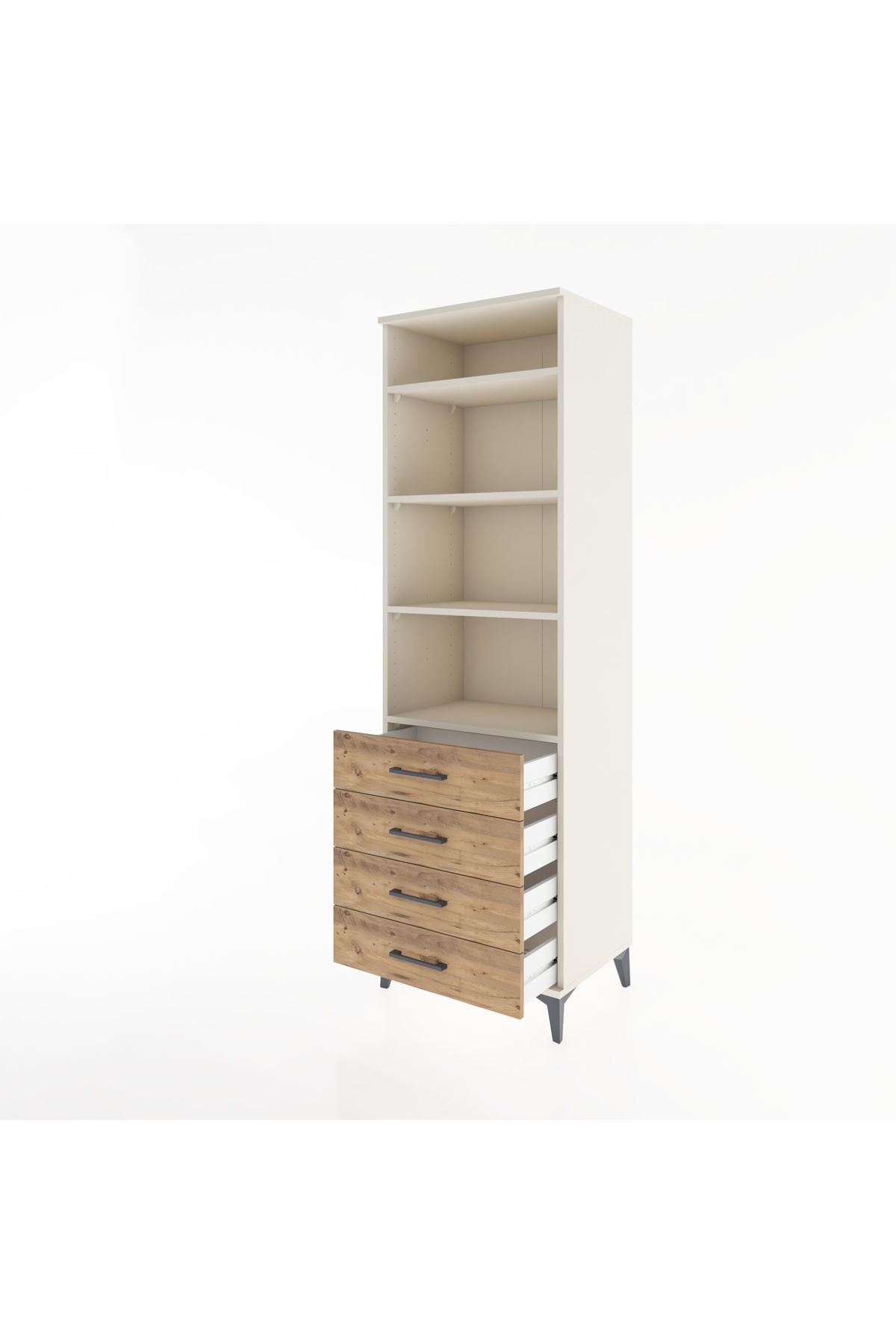 Hyperion Dolap 4 Raflı 4 Çekmeceli 60x44x195 - S59M098V3B