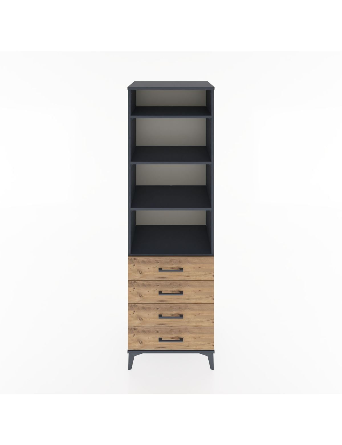 Hyperion Dolap 4 Raflı 4 Çekmeceli 60x44x195 - S59M098V6B