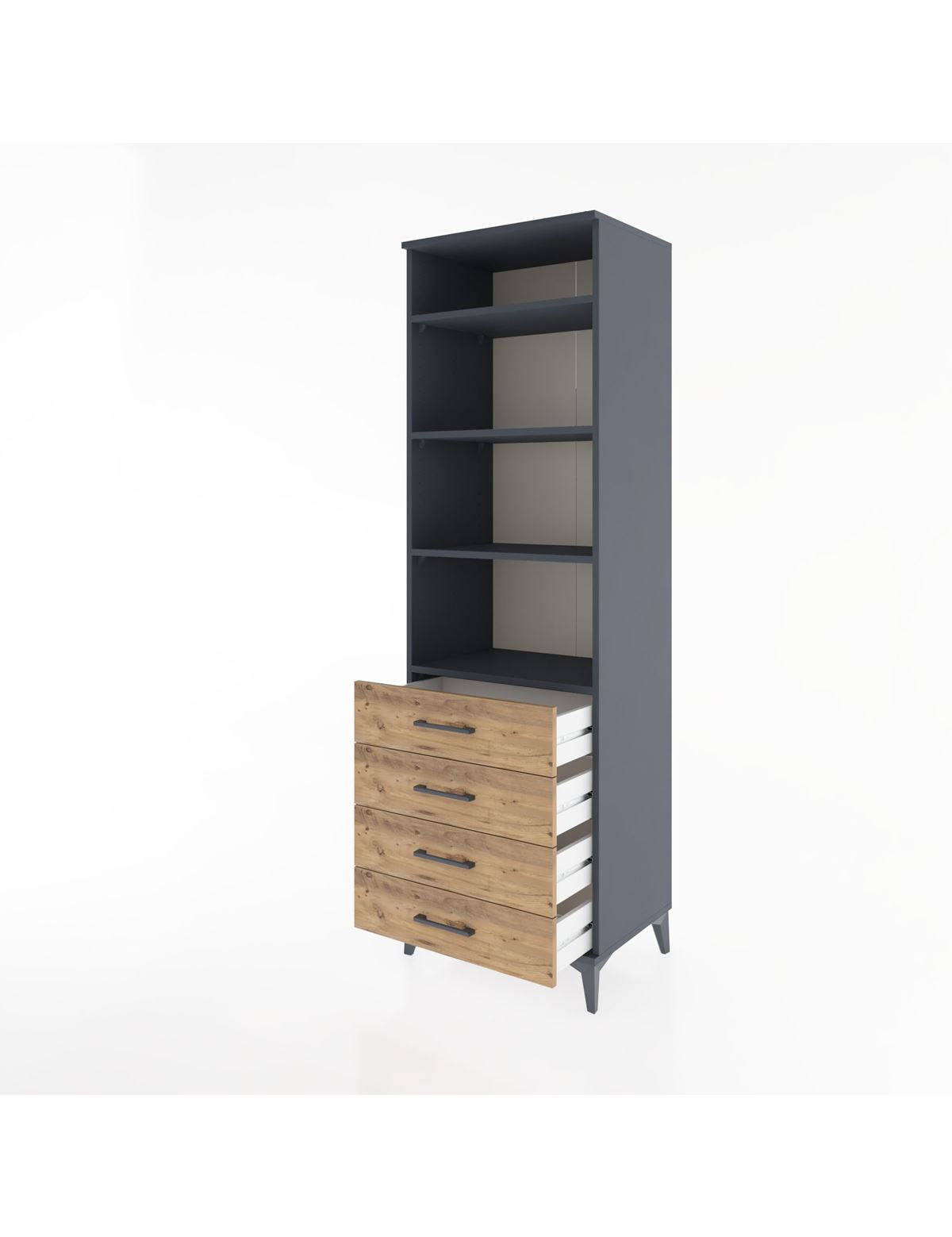 Hyperion Dolap 4 Raflı 4 Çekmeceli 60x44x195 - S59M098V6B