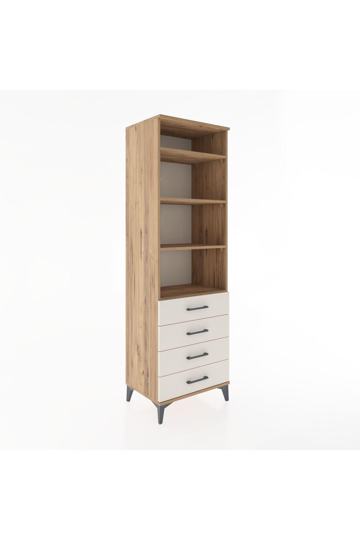 Hyperion Dolap 4 Raflı 4 Çekmeceli 60x44x195 - S59M098V7B