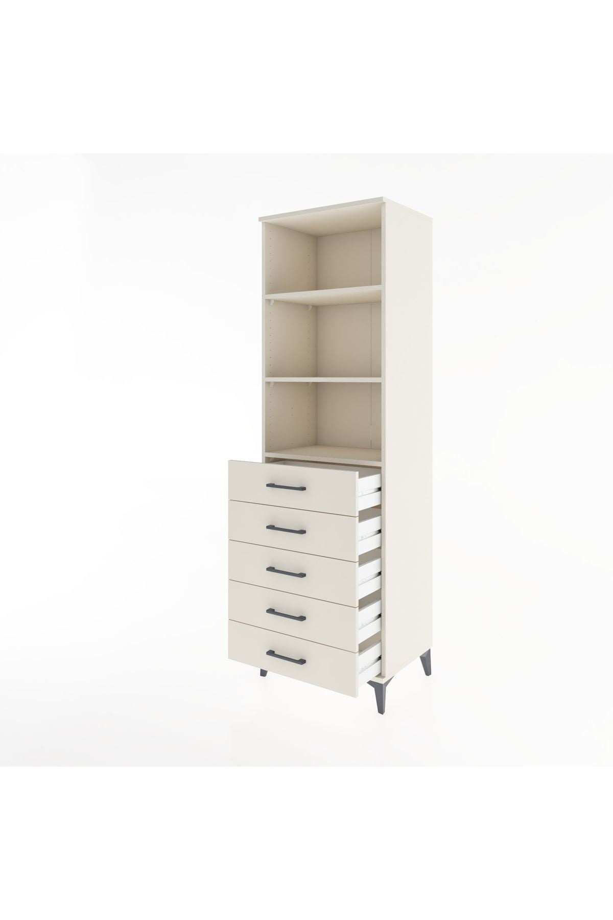 Hyperion Dolap 3 Raflı 5 Çekmeceli 60x44x195 - S59M099V1B
